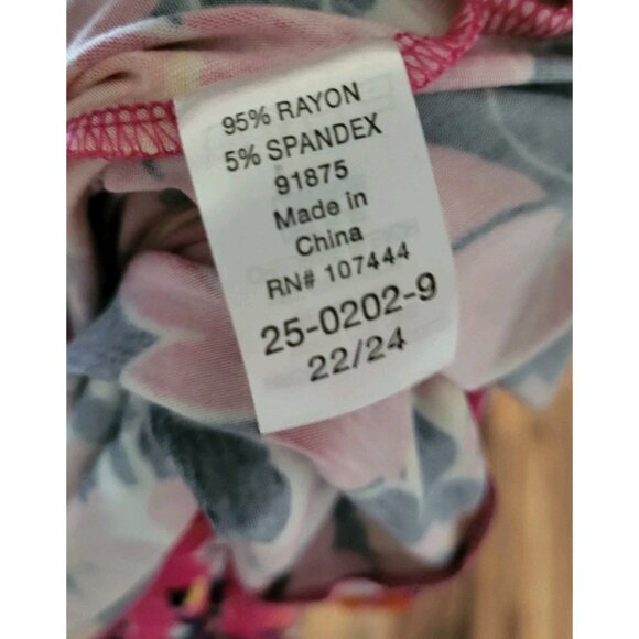 Navy Pink Floral Stretchy Pull On A-line Maxi Skirt Sz 22/24 Jessica London - Picture 5 of 5